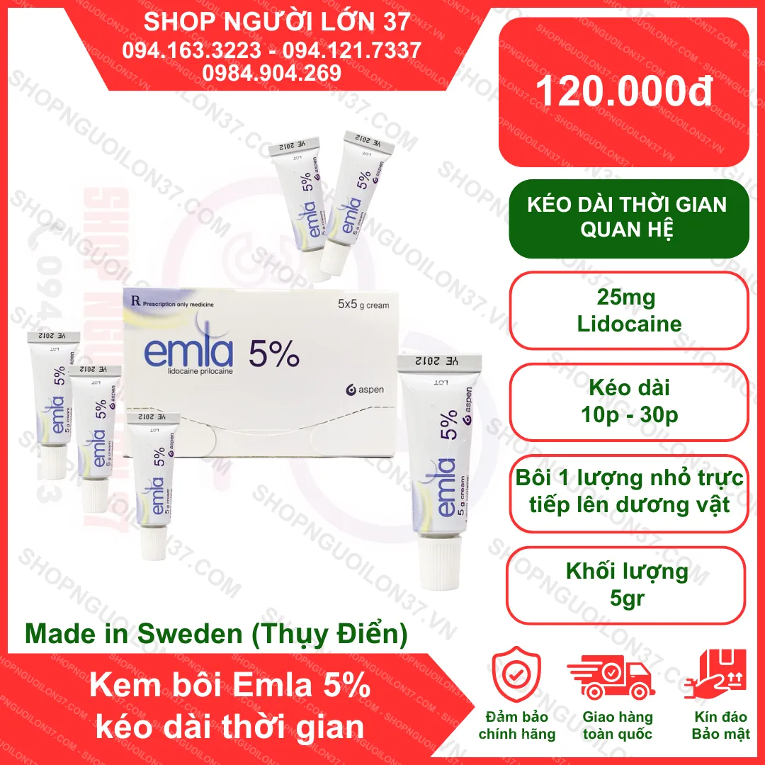 Kem bôi Emla 5% kéo dài thời gian