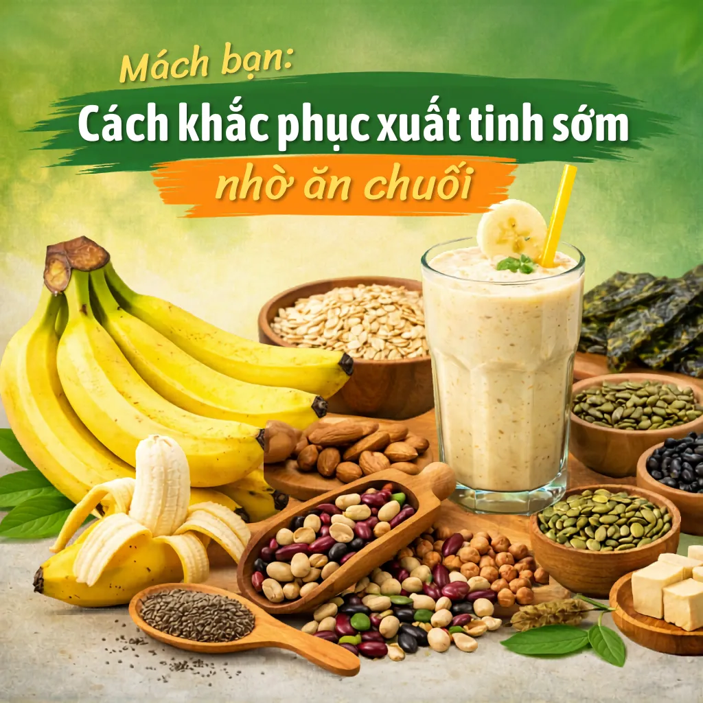 Cách khắc phục xuất tinh sớm nhờ ăn chuối