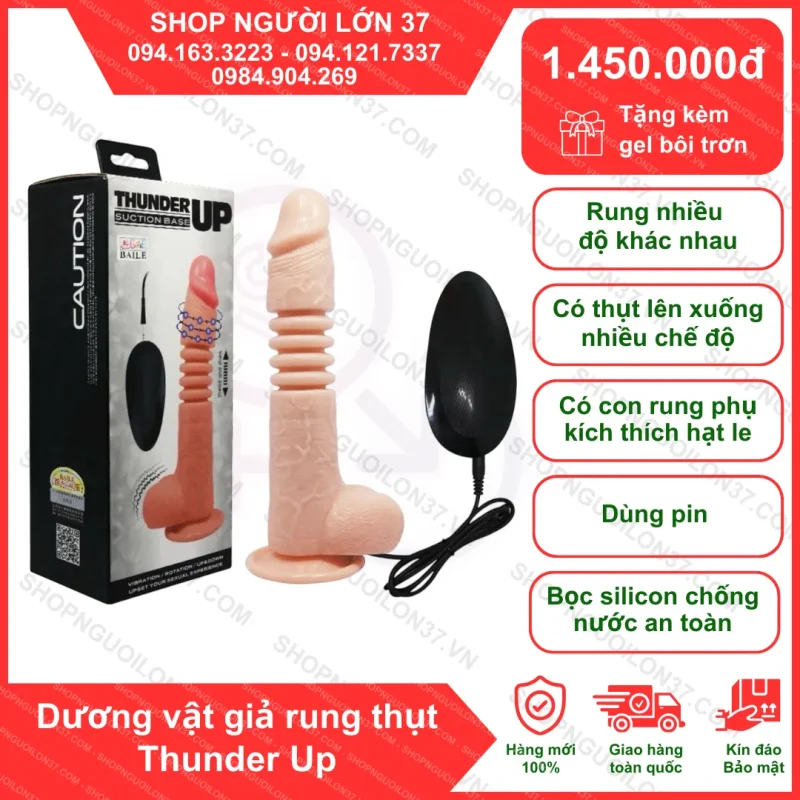 Dương vật giả rung thụt Thunder Up Dương vật giả rung thụt Thunder Up