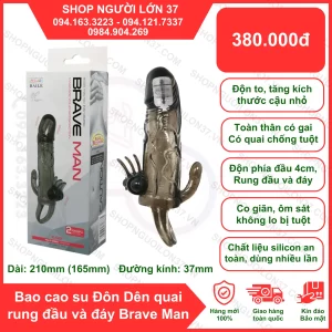Bao Cao Su Đôn Dên có quai rung đầu, đáy và hạt le Brave Man