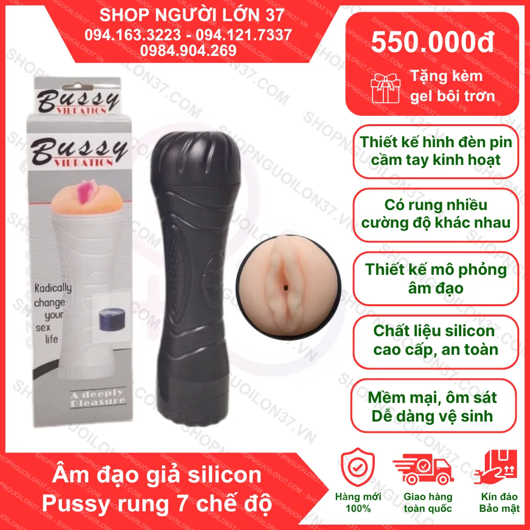 Âm đạo giả silicon Pussy rung 7 chế độ (2)