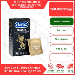 Bao Cao Su Durex Kingtex Ôm Sát Size Nhỏ Hộp 12 Cái
