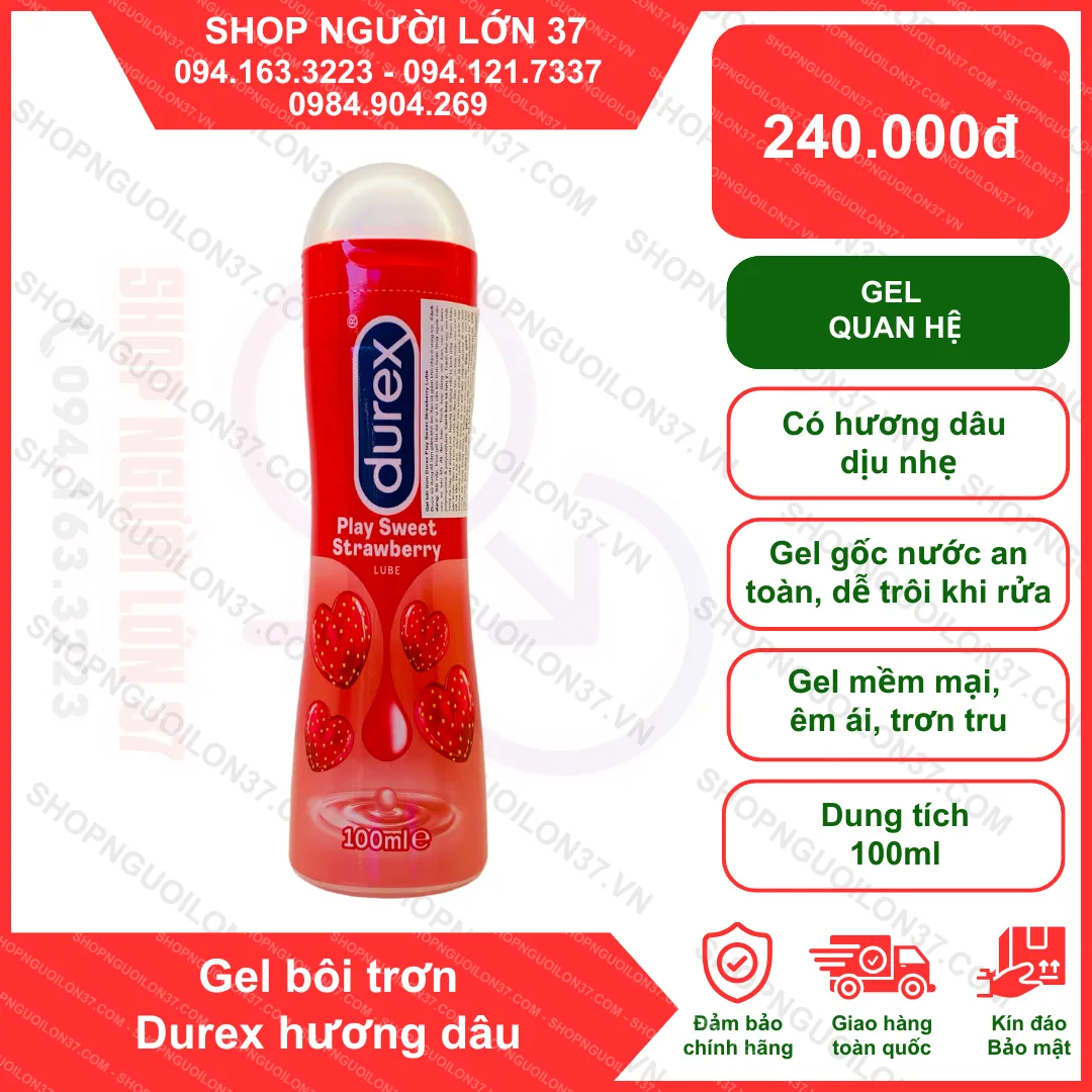 Gel bôi trơn Durex hương dâu