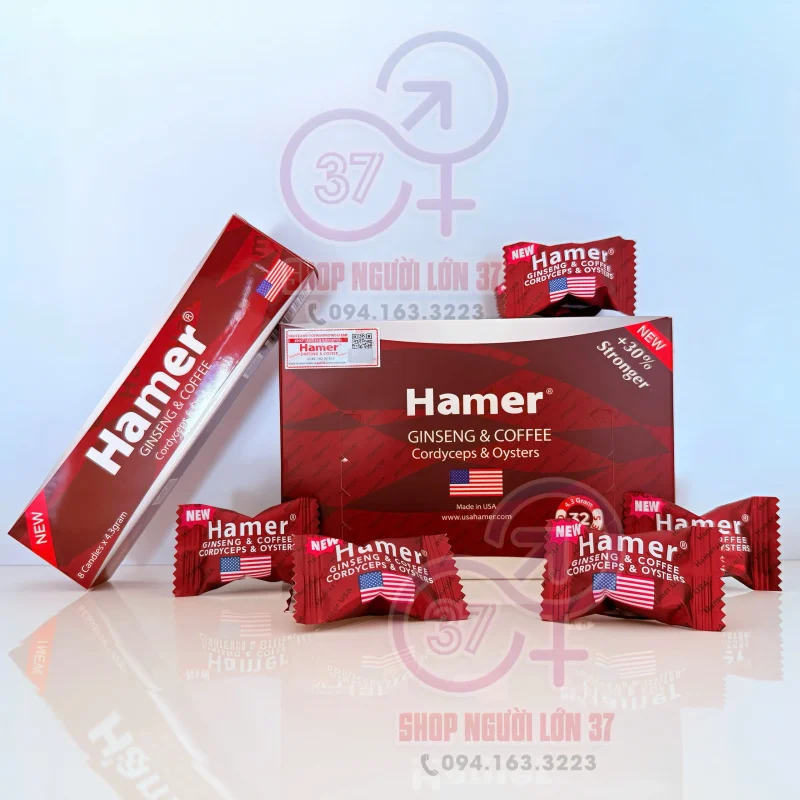 Kẹo sâm hamer chính hãng vị sâm và cà phê Kẹo sâm hamer chính hãng vị sâm và cà phê
