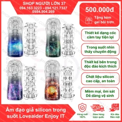 Âm Đạo Giả Cho Nam Cầm Tay Trong Suốt Loveaider Enjoy IT