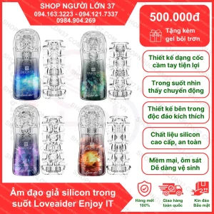 Âm Đạo Giả Cho Nam Cầm Tay Trong Suốt Loveaider Enjoy IT