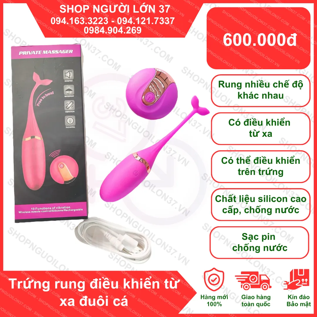 Trứng rung điều khiển từ xa đuôi cá heo