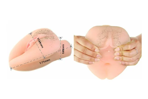 Âm đạo giả silicon trái tim 170x68mm chống nước 100% màu da trắng hồng