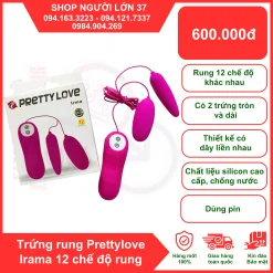 Trứng rung tình yêu cao cấp 2 đầu Pretty Love Irma