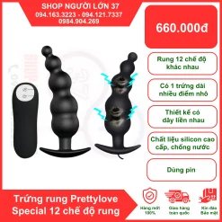 Trứng rung Massage hậu môn cao cấp hột me đen khúc Pretty Love Special Anal Stimulation
