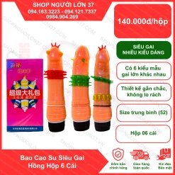 Bao Cao Su Siêu Gai Hồng Hộp 6 Cái