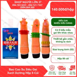 Bao Cao Su Siêu Gai Xanh Dương Hộp 6 Cái