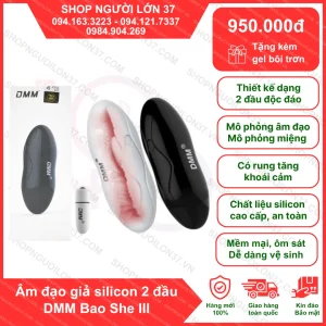 Âm đạo giả có rung cầm tay 2 đầu DMM