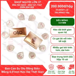 Bao Cao Su Olo Siêu Mỏng 0.01mm - Kéo Dài Thời Gian