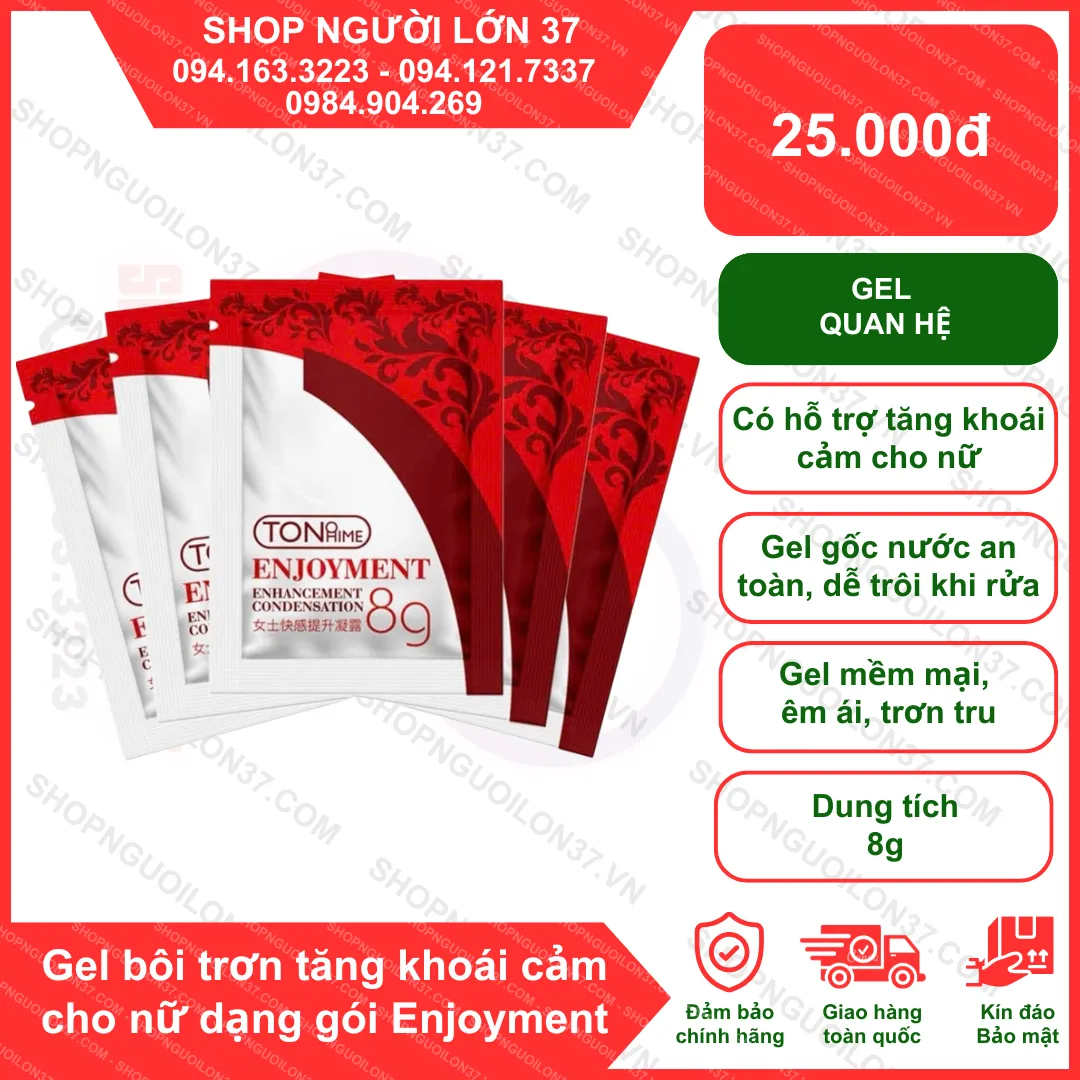 Gel bôi trơn tăng khoái cảm cho nữ dạng gói Enjoyment Gel bôi trơn tăng khoái cảm cho nữ dạng gói Enjoyment