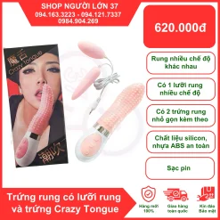 Lưỡi rung tình yêu kết hợp trứng rung hai đầu Mizz Zee