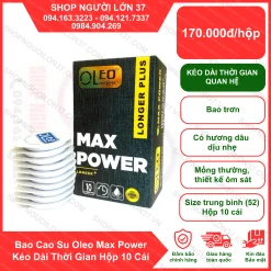 Bao Cao Su Oleo Max Power Kéo Dài Thời Gian Hộp 10 Cái
