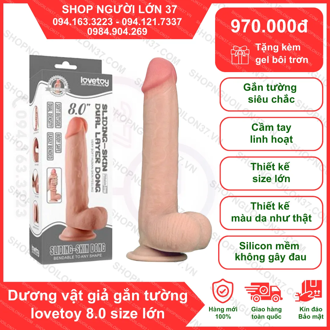 Dương vật giả gắn tường lovetoy 8.0 size lớn