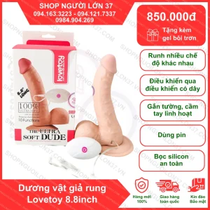 Dương vật giả Ultra Soft Dude 8.8 inch hàng khủng rung 10 chế độ