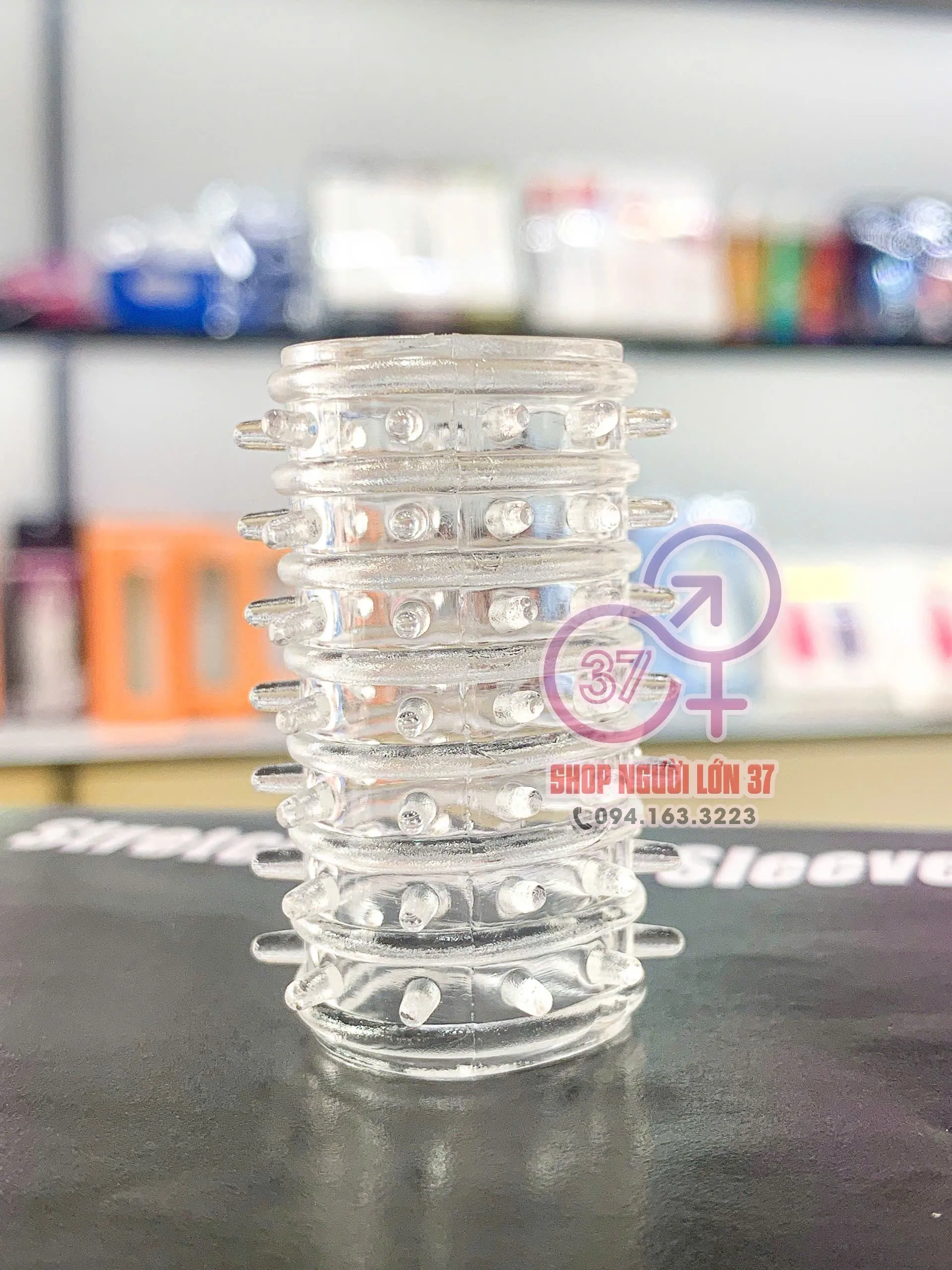 Bao cao su Đôn Dên khúc giữa Stretchy Penis Sleeve Set gai lớn