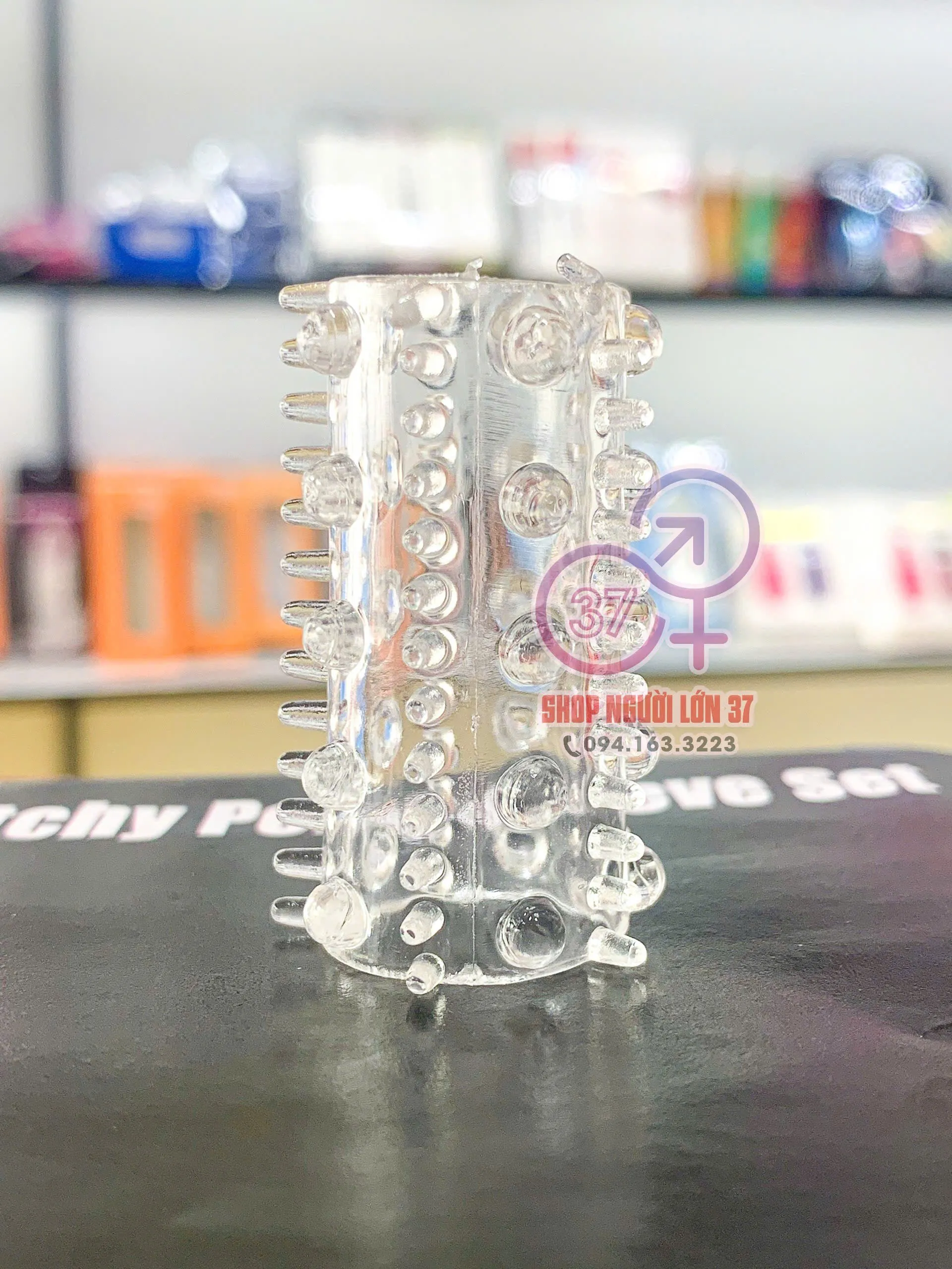 Bao cao su Đôn Dên khúc giữa Stretchy Penis Sleeve Set gai và bi