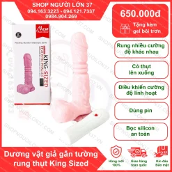 Dương Vật Giả Silicon Thò Thụt 3 Tốc độ Gắn Tường Pin sạc