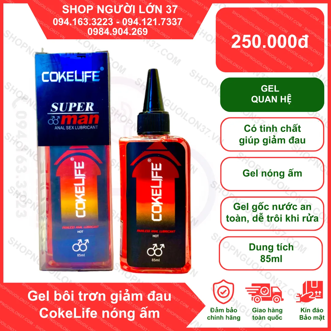 Gel bôi trơn giảm đau CokeLife nóng ấm