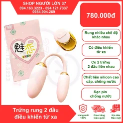 Trứng rung 2 đầu Ankni điều khiển từ xa