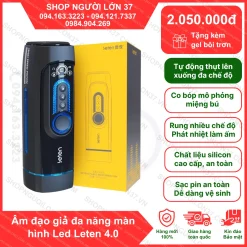 Âm Đạo Giả Tự Động Thụt Siêu Mạnh , Rung Rên , Sưởi Ấm - Có Màn Hình LCD - Leten Version 4