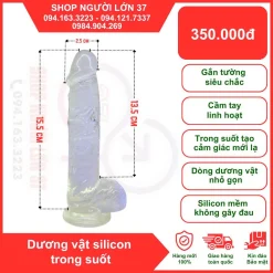 Dương Vật Giả Trong Suốt Gắn Tường – Silicon Mềm Dẻo Như Thật