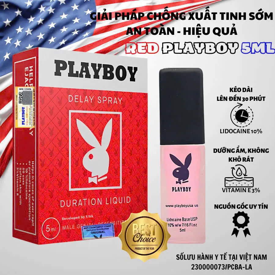 Xịt Playboy đỏ kéo dài thời gian quan hệ chính hãng
