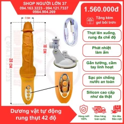 Dương vật giả cầm tay gắn tường rung thụt tự động tỏa nhiệt Yunman