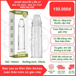 Bao Cao Su Đôn Dên Aichao toàn thân trơn có gân nhẹ