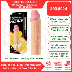 Bao Cao Su Đôn Dên MaxMan toàn thân gai đôn đầu 3cm