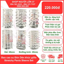 Bao Cao Su Đôn Dên khúc giữa Stretchy Penis Sleeve Set