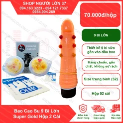 Bao Cao Su 9 Bi Lớn Super Gold Hộp 2 Cái