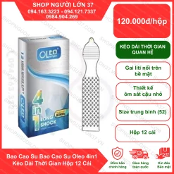 Bao Cao Su Oleo 4in1 Kéo Dài Thời Gian Hộp 12 Cái