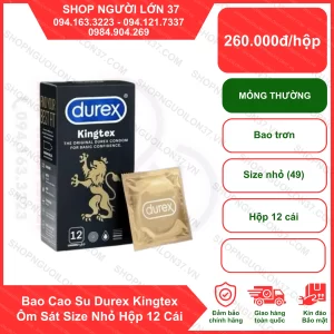 Bao Cao Su Durex Kingtex Ôm Sát Size Nhỏ Hộp 12 Cái