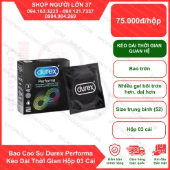 Bao Cao Su Durex Performa Kéo Dài Thời Gian Hộp 3 Cái