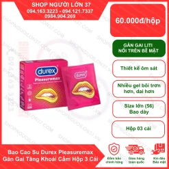 Bao Cao Su Durex Pleasuremax Gân Gai Tăng Khoái Cảm Hộp 3 Cái