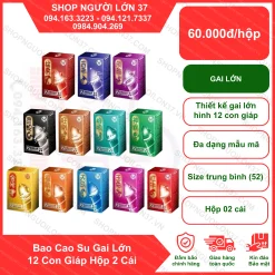 Bao Cao Su Gai Lớn 12 Con Giáp Hộp 2 Cái