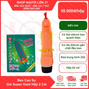 Bao Cao Su Gai Super Gold Hộp 2 Cái