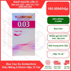Bao Cao Su Goldentime Siêu Mỏng 0.03mm Hộp 12 Cái