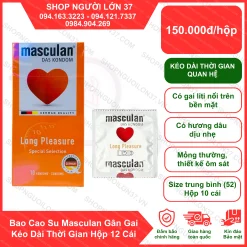 Bao Cao Su Masculan Gân Gai Kéo Dài Thời Gian Hộp 12 Cái