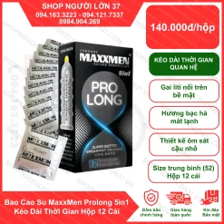 Bao Cao Su MaxxMen Prolong 5in1 Kéo Dài Thời Gian Hộp 12 Cái
