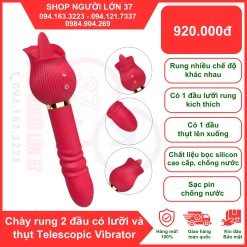 Chày rung hai đầu lưỡi liếm và thụt nhiều chế độ