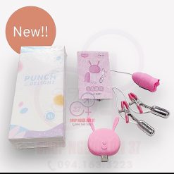 Trứng rung kẹp ti Mizzzee PUNCH DELIGHT kèm lưỡi liếm rung nhiều chế độ