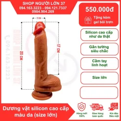 Dương Vật Silicon Gắn Tường Màu Da – Size Lớn