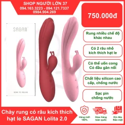 Chày rung có râu kích thích hạt le SAGAN Lolita 2.0