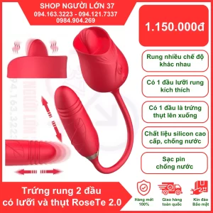 Trứng rung 2 đầu có lưỡi và thụt RoseTe 2.0
